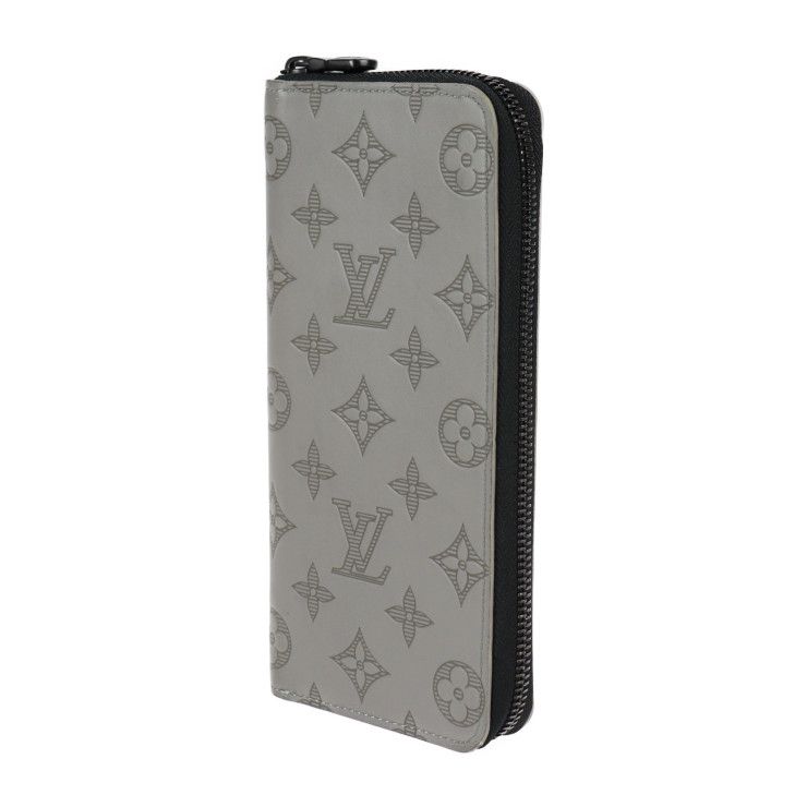 Louis Vuitton Zippy Wallet Vertical Fold Wallet M81384 Leather Gris Grey Black
