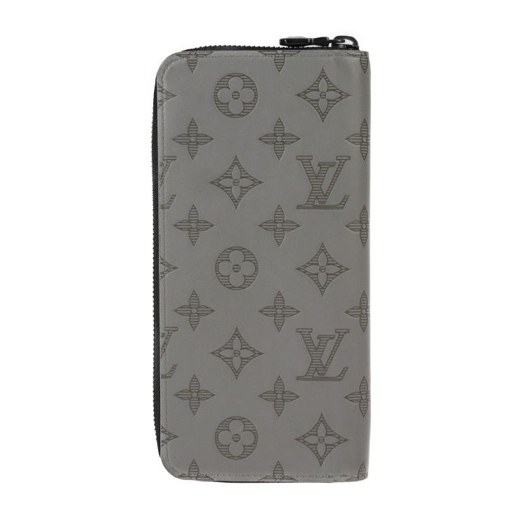 Louis Vuitton Zippy Wallet Vertical Fold Wallet M81384 Leather Gris Grey Black