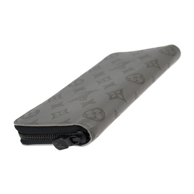 Louis Vuitton Zippy Wallet Vertical Fold Wallet M81384 Leather Gris Grey Black