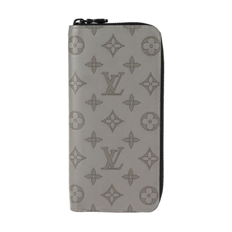 Louis Vuitton Zippy Wallet Vertical Fold Wallet M81384 Leather Gris Grey Black