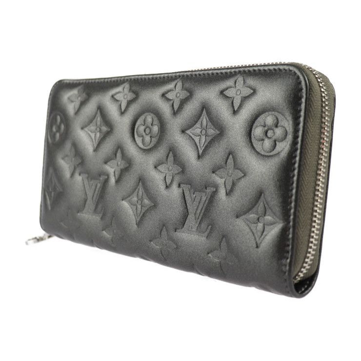 Louis Vuitton Coussin Zippy Wallet Long Wallet M81763 Lambleather Anthracite