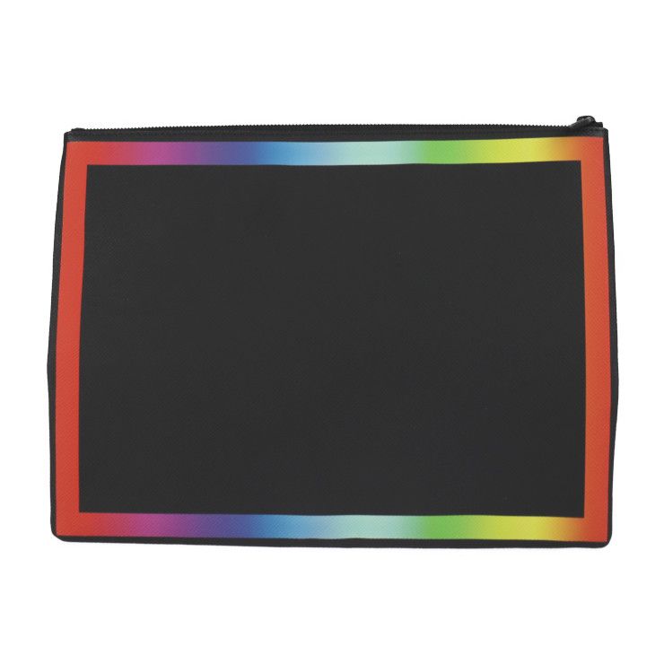Louis Vuitton Pochette A4 Clutch Bag M30347 Leather Black Rainbow Taiga Rainbow