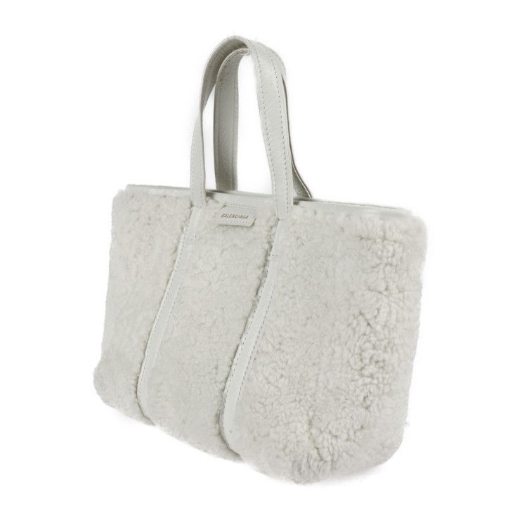 Balenciaga Balbes Small Handbag 671404 Mouton Leather White 2WAY