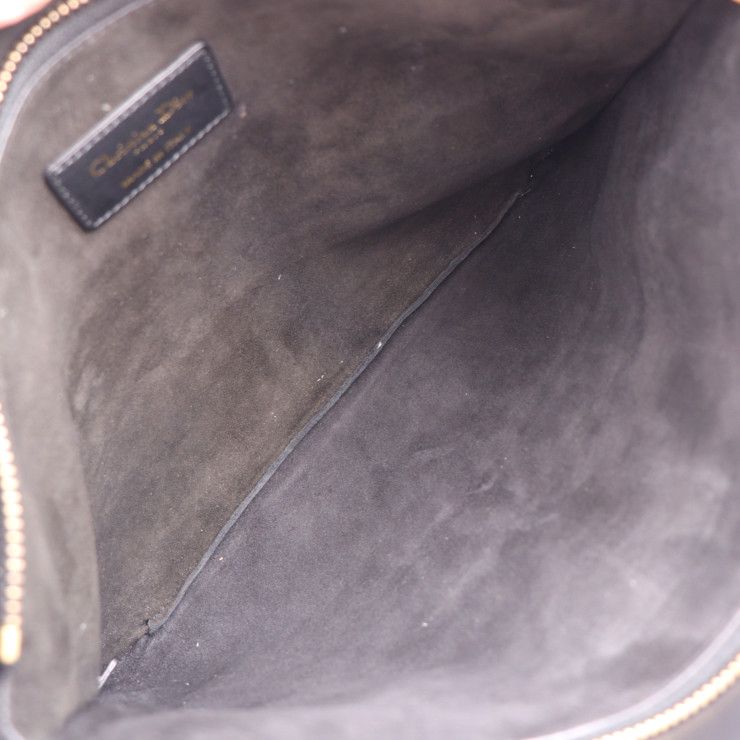 Christian DIOR Clutch Bag 19s5543cgsb Leather Black Bag Gold Hardware Pouch