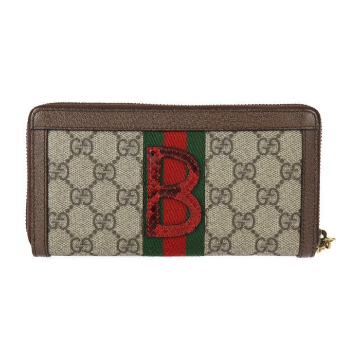 Gucci Ophidia Long Wallet 604149 PVC Leather Beige Ebony Red Green Gold