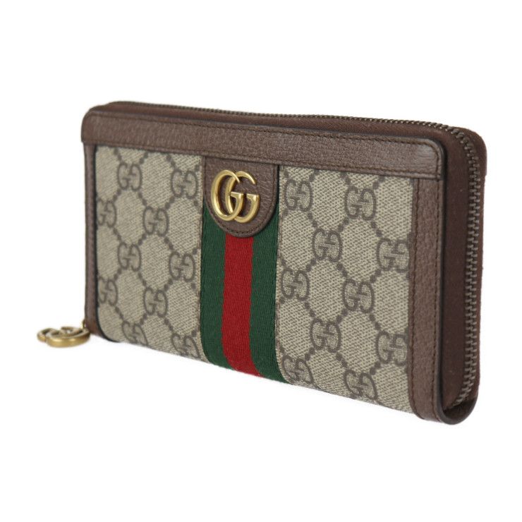 Gucci Ophidia Long Wallet 604149 PVC Leather Beige Ebony Red Green Gold