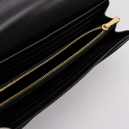 Celine Large Flap Wallet Bifold Wallet 10b563bel Calf Leather Black Gold