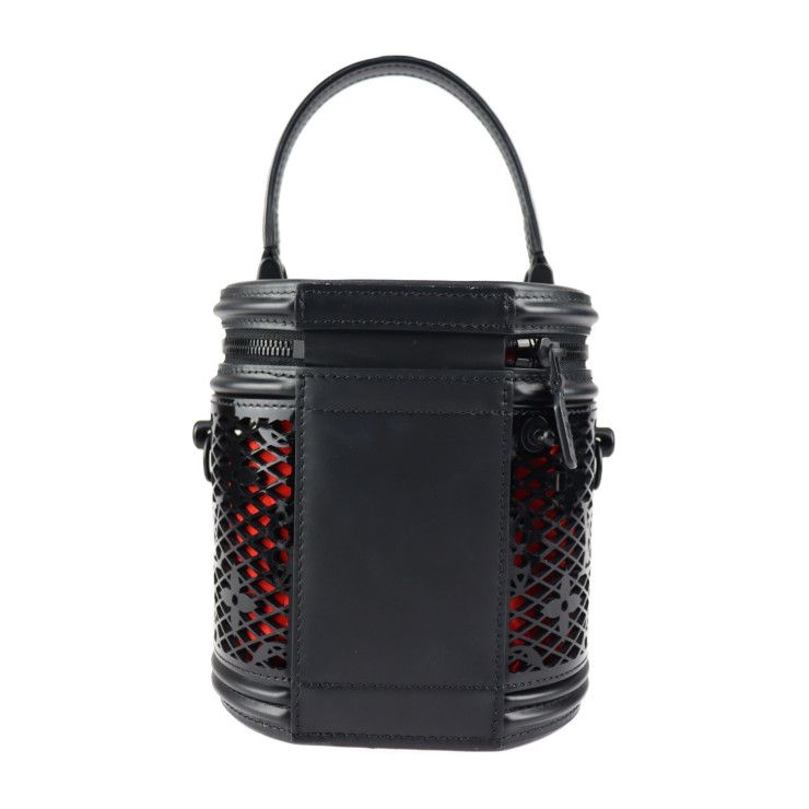 Louis Vuitton Cannes Handbag M20363 Leather Black Red Monogram Lace Vanity Bag