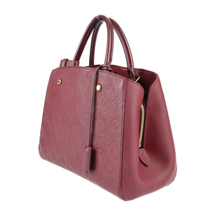 Louis Vuitton Montaigne MM Handbag M41196 Leather Aurore Purple Gold Hardware