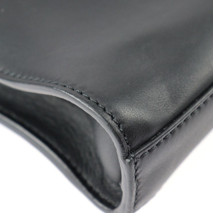 Fendi Peekaboo Fit Business Bag 7va406 Leather Black Silver Hardware Selleria