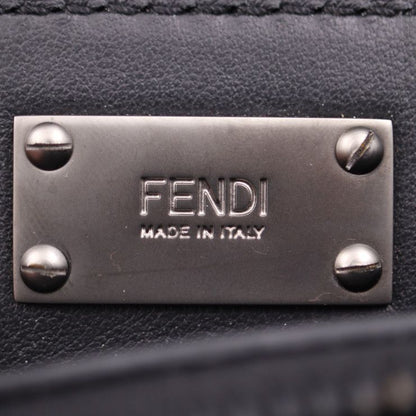 Fendi Peekaboo Fit Business Bag 7va406 Leather Black Silver Hardware Selleria