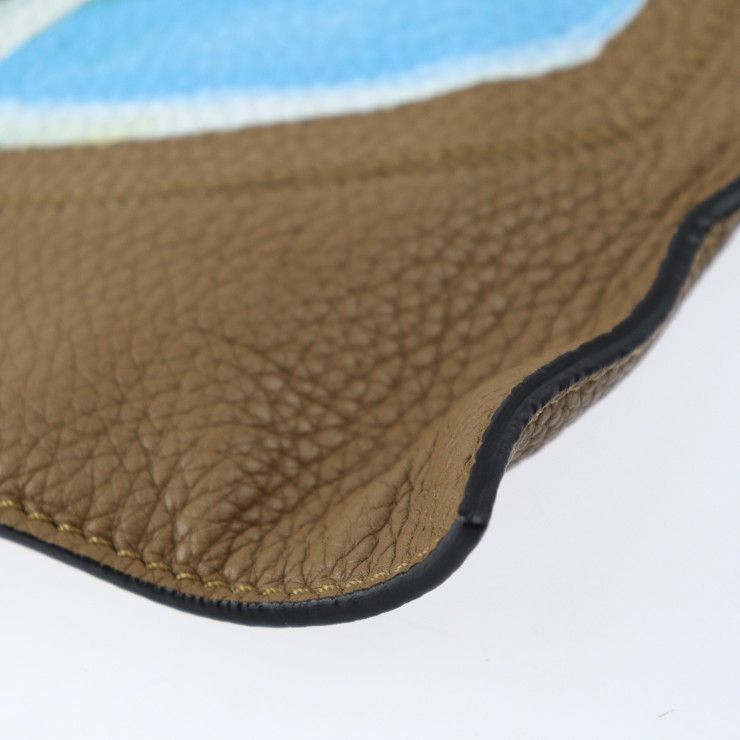 Fendi Tote Bag 7va426 Leather Brown Printed Shopper Shoulder Tote Coffee Cup