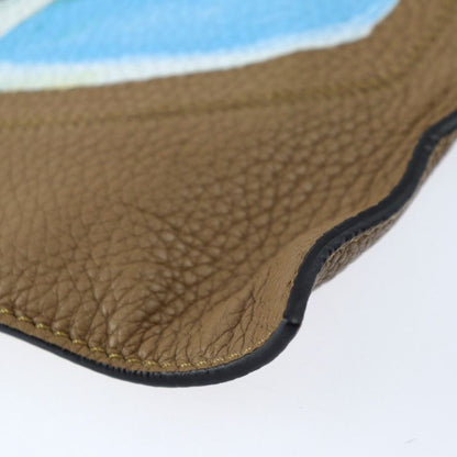 Fendi Tote Bag 7va426 Leather Brown Printed Shopper Shoulder Tote Coffee Cup