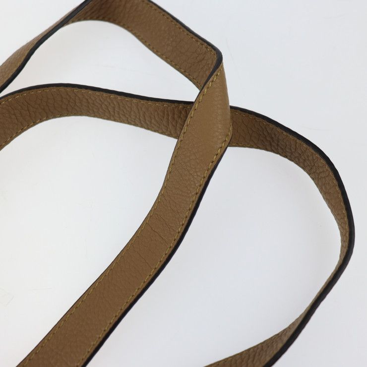 Fendi Tote Bag 7va426 Leather Brown Printed Shopper Shoulder Tote Coffee Cup