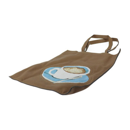 Fendi Tote Bag 7va426 Leather Brown Printed Shopper Shoulder Tote Coffee Cup