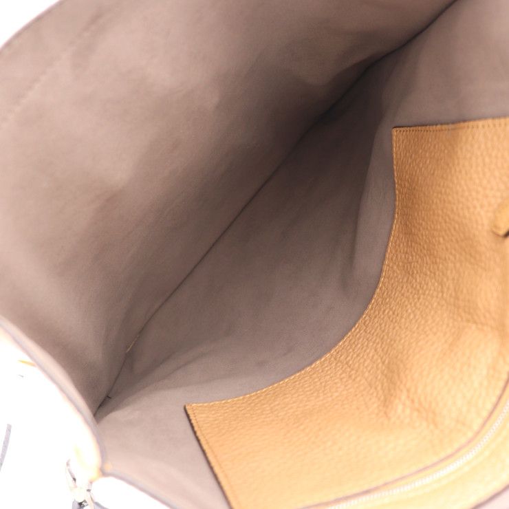 Fendi Tote Bag 7va426 Leather Brown Printed Shopper Shoulder Tote Coffee Cup