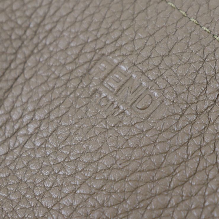 Fendi Tote Bag 7va426 Leather Brown Printed Shopper Shoulder Tote Coffee Cup