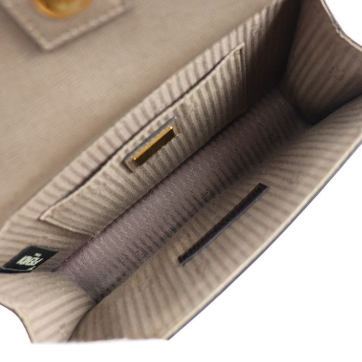 Fendi Demi Jules Piccola Handbag 8bt245 Leather Brownish Gold Hardware 2WAY