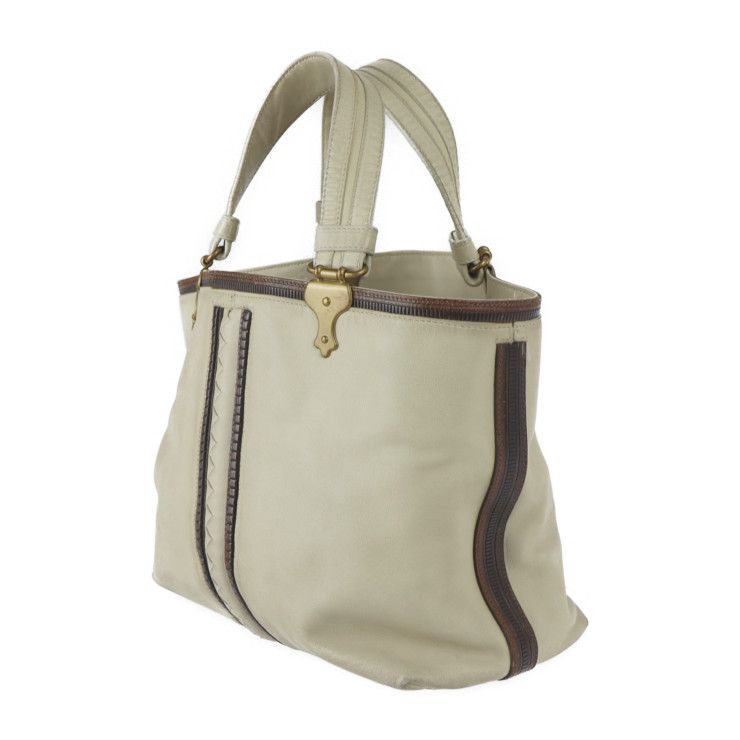 Bottega Veneta Bottega Veneta Handbag 162208 Leather Light Beige Gold Hardware