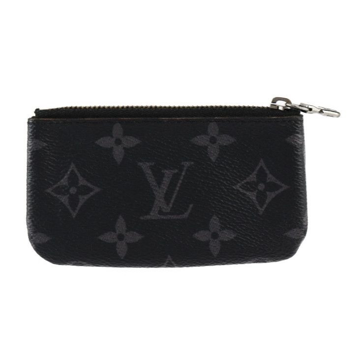 Louis Vuitton Pochette Cles Coin Case M80905 PVC Leather Black Gray Silver