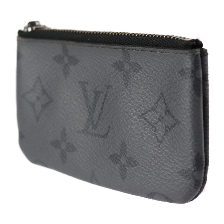 Louis Vuitton Pochette Cles Coin Case M80905 PVC Leather Black Gray Silver