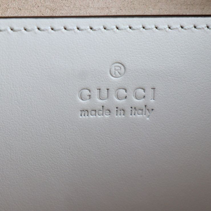 Gucci Shoulder Bag 739166 Leather White Ivory Gold Hardware Ggmarmont Quilted