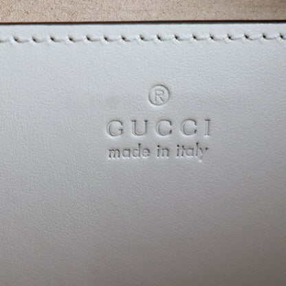 Gucci Shoulder Bag 739166 Leather White Ivory Gold Hardware Ggmarmont Quilted