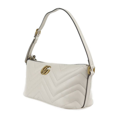 Gucci Shoulder Bag 739166 Leather White Ivory Gold Hardware Ggmarmont Quilted