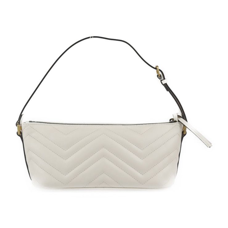 Gucci Shoulder Bag 739166 Leather White Ivory Gold Hardware Ggmarmont Quilted