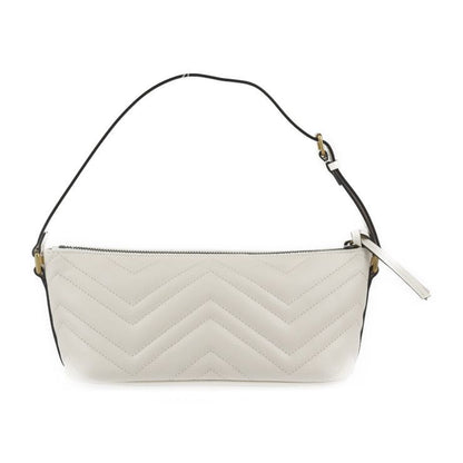 Gucci Shoulder Bag 739166 Leather White Ivory Gold Hardware Ggmarmont Quilted
