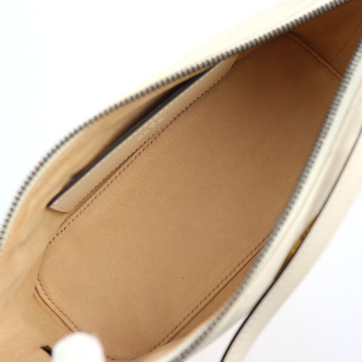 Gucci Shoulder Bag 739166 Leather White Ivory Gold Hardware Ggmarmont Quilted