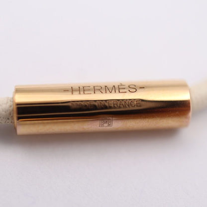 Hermes Chane D'ancre PM Necklace - Swift NATA Cream Brown Pink Gold Hardware