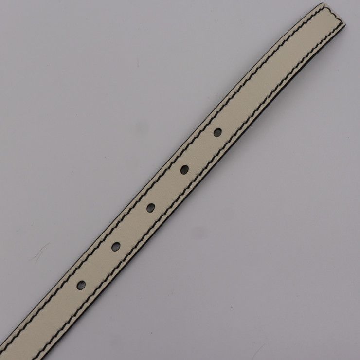 Christian DIOR D-fence Defence Belt Leather Ivory-toned Gold Hardware Logo