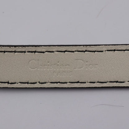 Christian DIOR D-fence Defence Belt Leather Ivory-toned Gold Hardware Logo