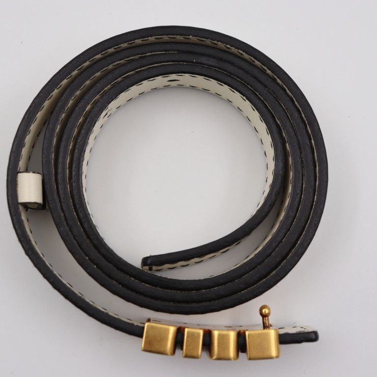 Christian DIOR D-fence Defence Belt Leather Ivory-toned Gold Hardware Logo