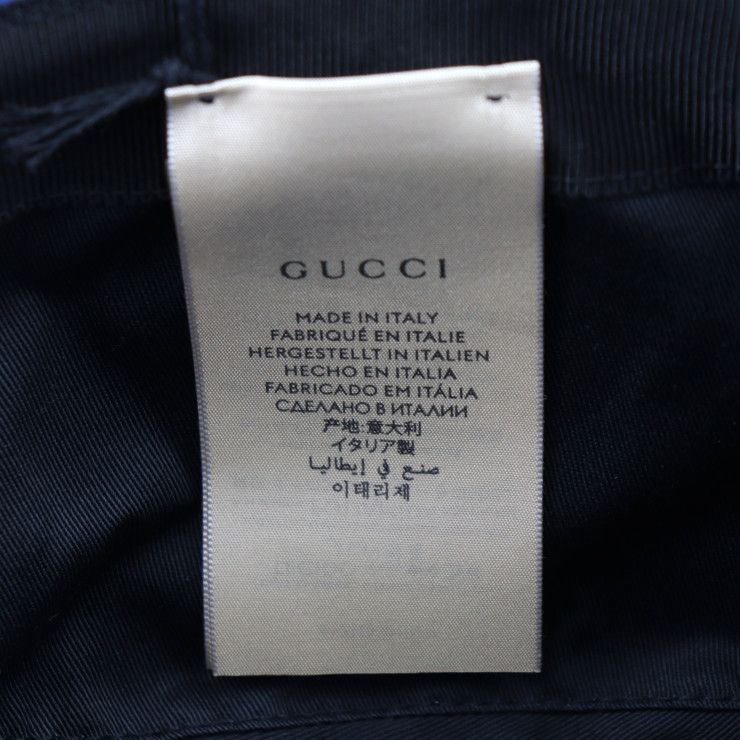 Gucci Bucket Hat 627115 GG Nylon X Leather Blue Black Off The Grid Hat