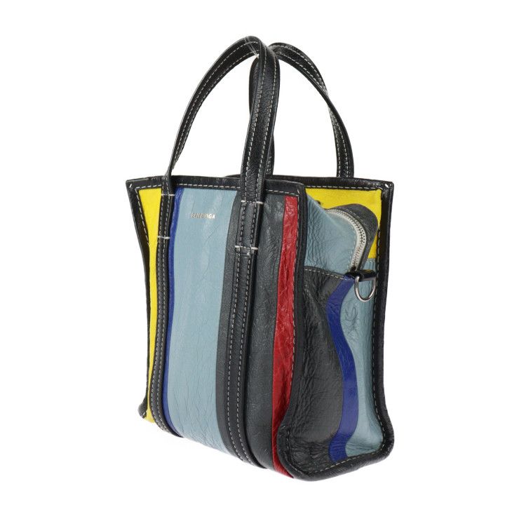 Balenciaga Bazar Shopper XS Handbag 513989 Lambleather Multicolor Silverhardware