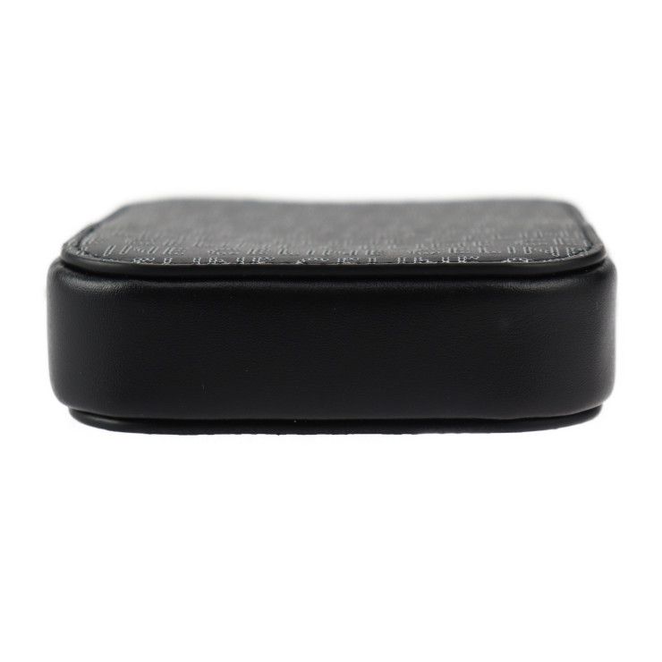 Celine Coin Case - Leather Black Silver Round Zipper Multi Case Small Purse Logo