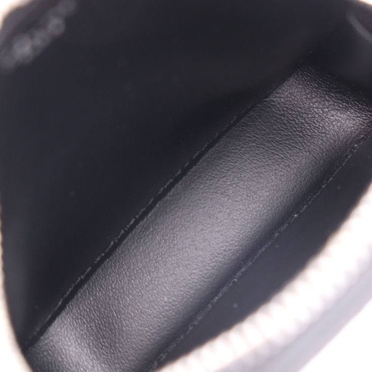 Celine Coin Case - Leather Black Silver Round Zipper Multi Case Small Purse Logo