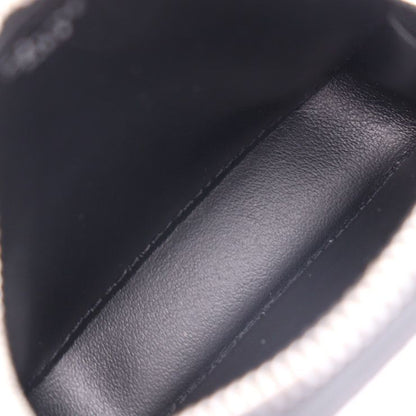 Celine Coin Case - Leather Black Silver Round Zipper Multi Case Small Purse Logo