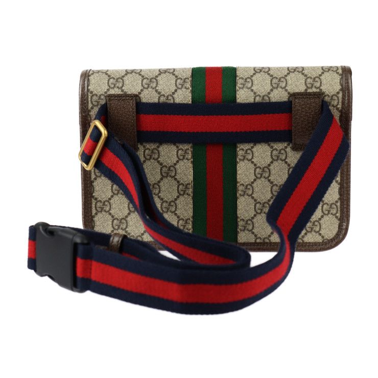 Gucci GG Small Belt Bag Waist Bag 752597 GG Supreme Canvas Leather Beige Ebony