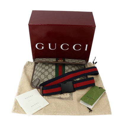 Gucci GG Small Belt Bag Waist Bag 752597 GG Supreme Canvas Leather Beige Ebony