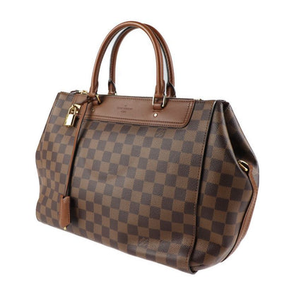 Louis Vuitton Greenwich Handbag N41337 PVC Leather Ebne Brown Damier 2WAY