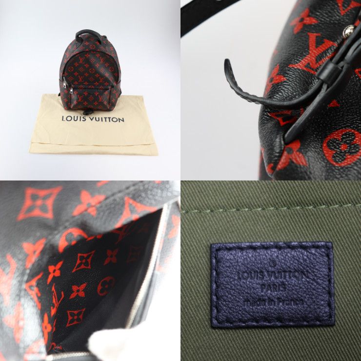 Louis Vuitton Palm Springs PM Backpack Daypack M41458 Coated Canvas Black Red