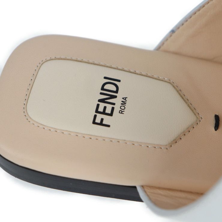 Fendi Thong Sandals #35 Leather White Multicolor Flat Studded Reference Size