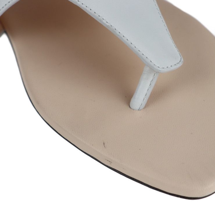 Fendi Thong Sandals #35 Leather White Multicolor Flat Studded Reference Size