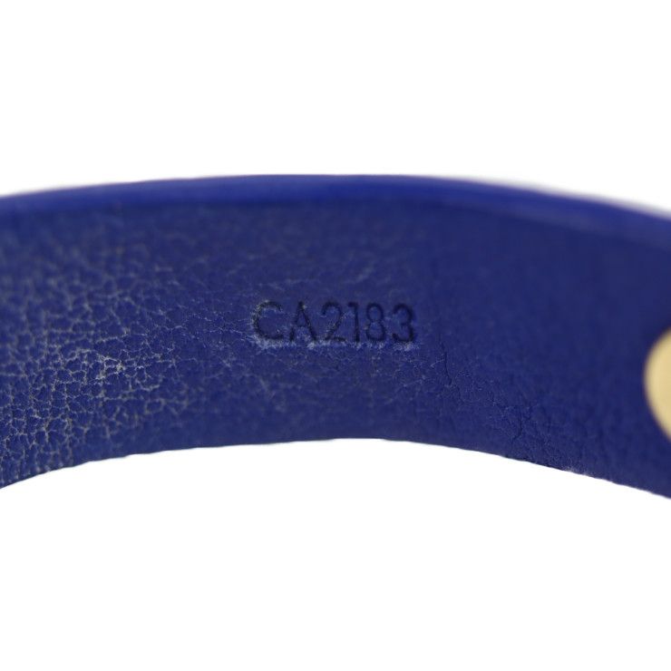 Louis Vuitton Bracelet Spike It Bracelet M6693f #17 Leather Blue Gold Hardware