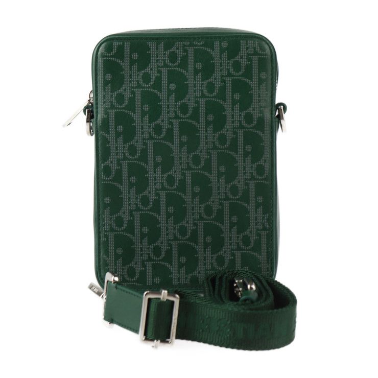 Christian DIOR World Tour Messenger Pouch Shoulder Bag 2esbc265 Leather Green