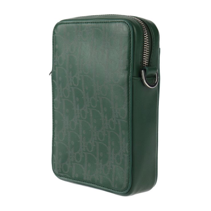 Christian DIOR World Tour Messenger Pouch Shoulder Bag 2esbc265 Leather Green