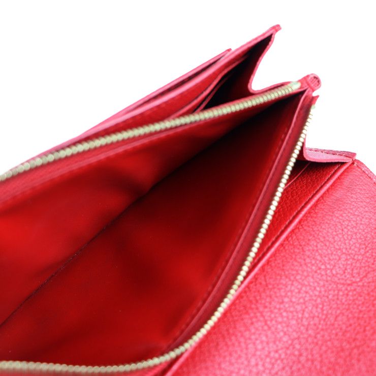 Louis Vuitton Portefeuille Lock Me Long Wallet M61277 Leather Ruby Red Gold